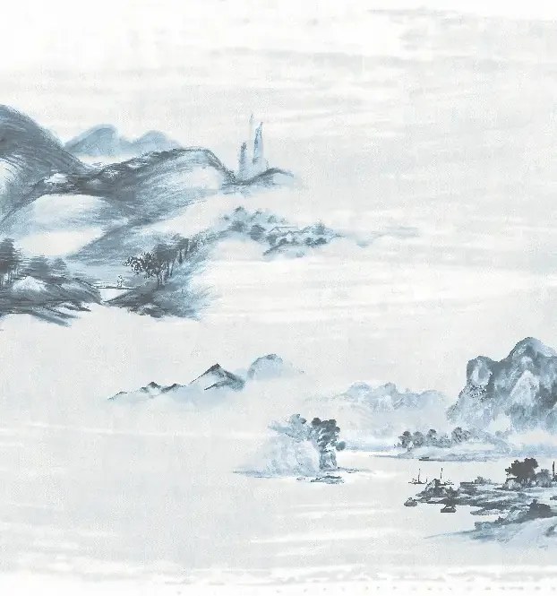 Jannelli & Volpi Wandbild Kawa - Blue Panel 3