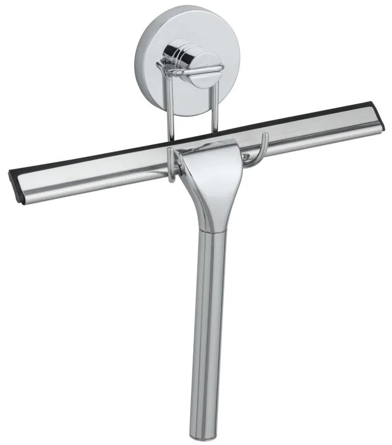 WENKO 20877100-Raschietto VACUUM-LOC RUND STAH 24,5x25 cm acciaio inossidabile/lucido cromo/argento