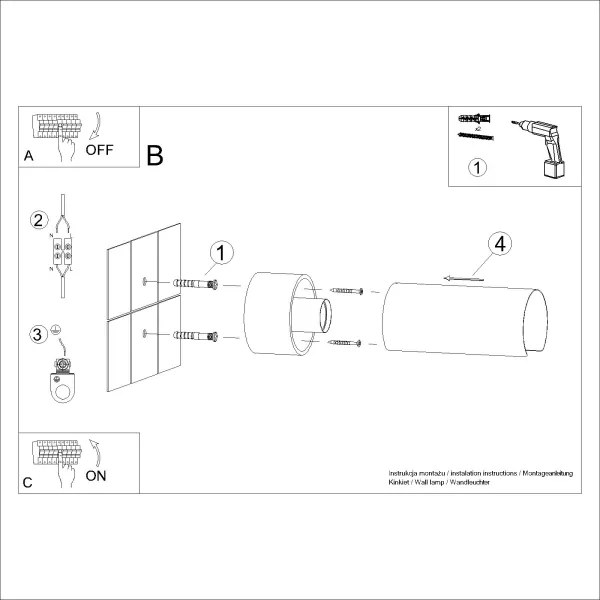 Sollux SL.1676 - Applique FLASH 1xE27/15W/230V bianco