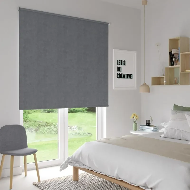 Set 2 Tende A Rullo Oscuranti Relaxdays 60x160 Cm - Termiche, Con Catenella, Montaggio Senza Fori, Grigio