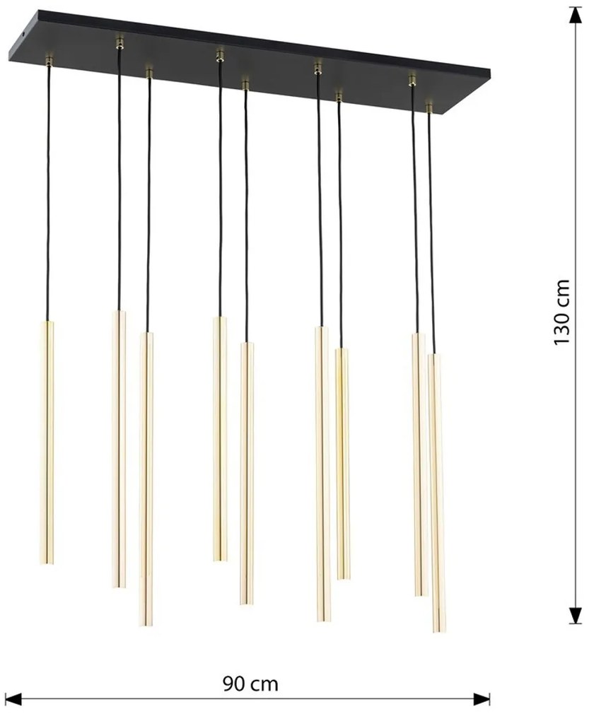 Lampada a Sospensione SELTER 9 BLACK WHITE e GOLD