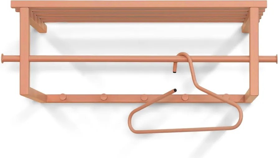 Attaccapanni da parete color salmone in metallo con scaffale 76 cm Marco – Spinder Design