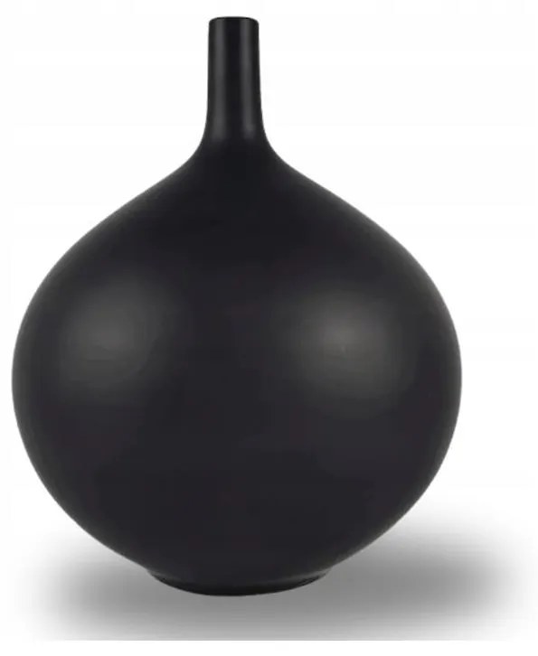 Vaso in ceramica, 24 cm, nero opaco