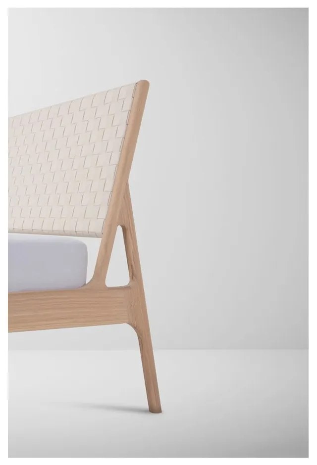 Letto matrimoniale in rovere bianco/naturale 180x200 cm Fawn - Gazzda