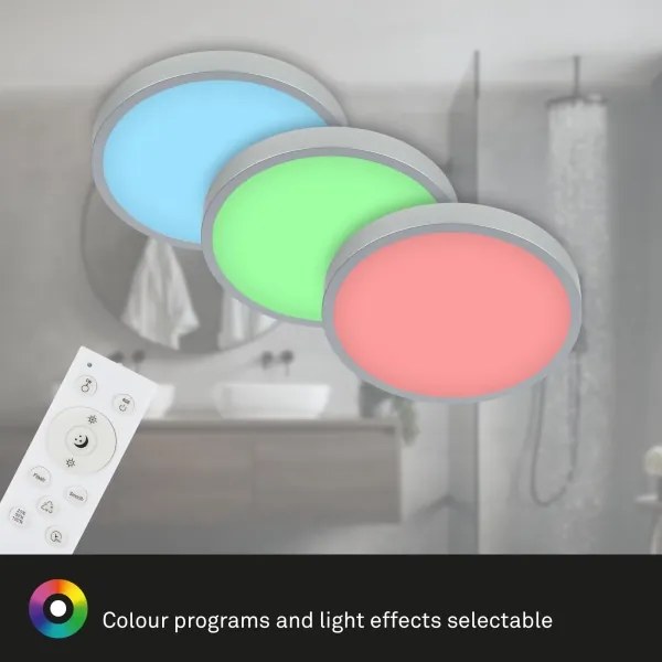 Briloner 3709-014 - Plafoniera dimmerabile RGBW LED/22W/230V argento + +TC