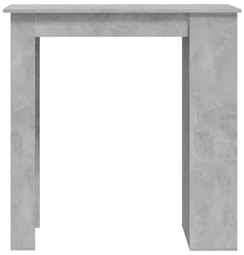Tavolino da bar con portaoggetti grigio cemento 102x50x103,5 cm
