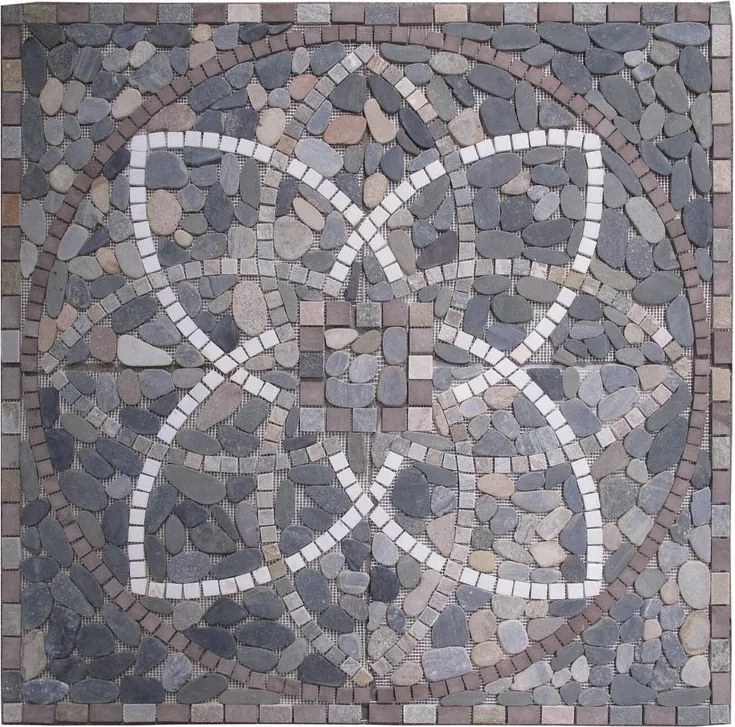 Rosone in pietra Plutone multicolore opaco L 100 x L 100cm x Sp. 10 mm