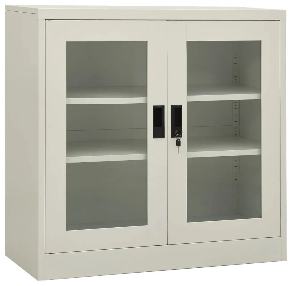 Armadio Per Ufficio Grigio Chiaro 90x40x90 Cm İn Acciaio /