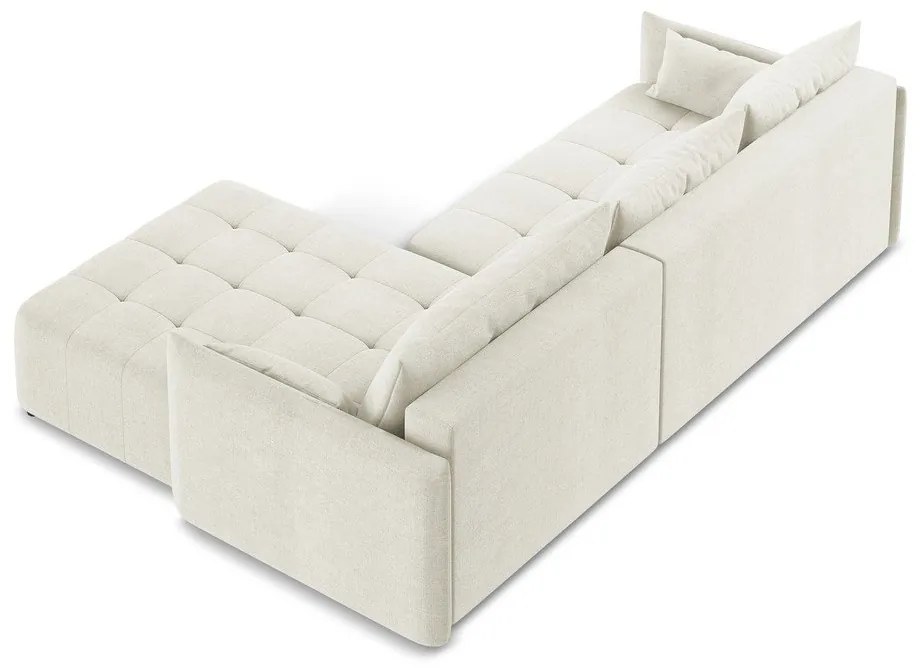 Divano angolare beige allungabile/con contenitore (con penisola a destra/con chaise lounge) Moku – Makamii