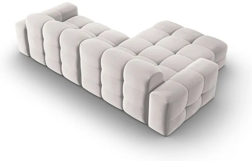 Divano angolare in velluto grigio chiaro (angolo sinistro) Kendal - Micadoni Home