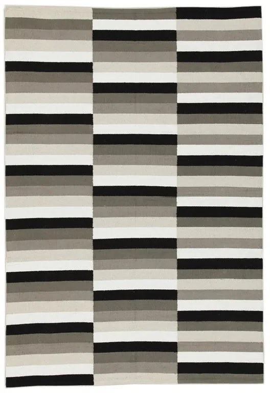 Tappeto Playfull geometrico in cotone nero, bianco e beige, L 230 x L 160 cm