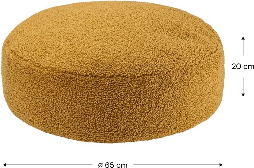Pouf a sacco per bambini marrone con rivestimento in bouclé Round – Wigiwama
