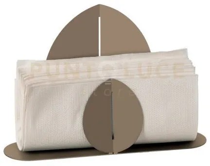 Portatovaglioli ficus beige in ferro 24x6x16,5hcm