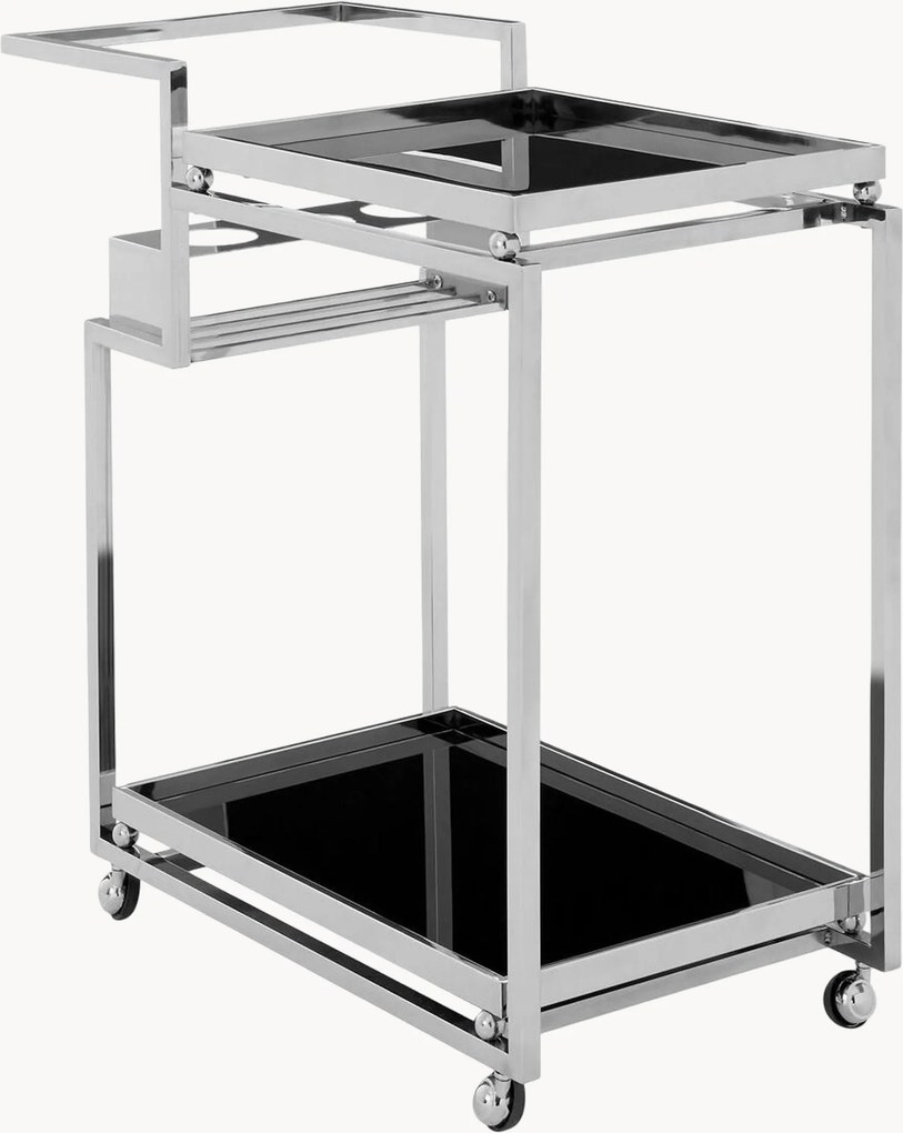 Carrello da portata con struttura argentata Novo