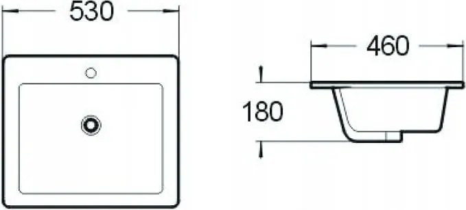 Mexen Lora lavabo da incasso 53 x 46 cm, bianco - 25365300