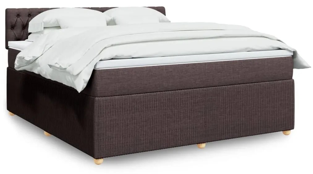 Giroletto A Molle Con Materasso Marrone Scuro 180x200cm Tessuto /