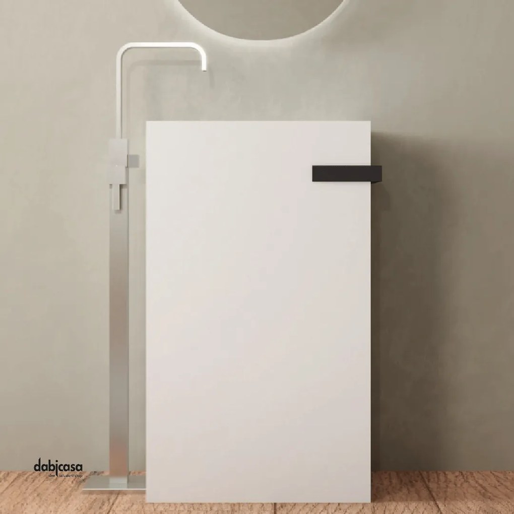 Lavabo Freestanding "Bajo" In ArtStone Finitura Bianco Opaco