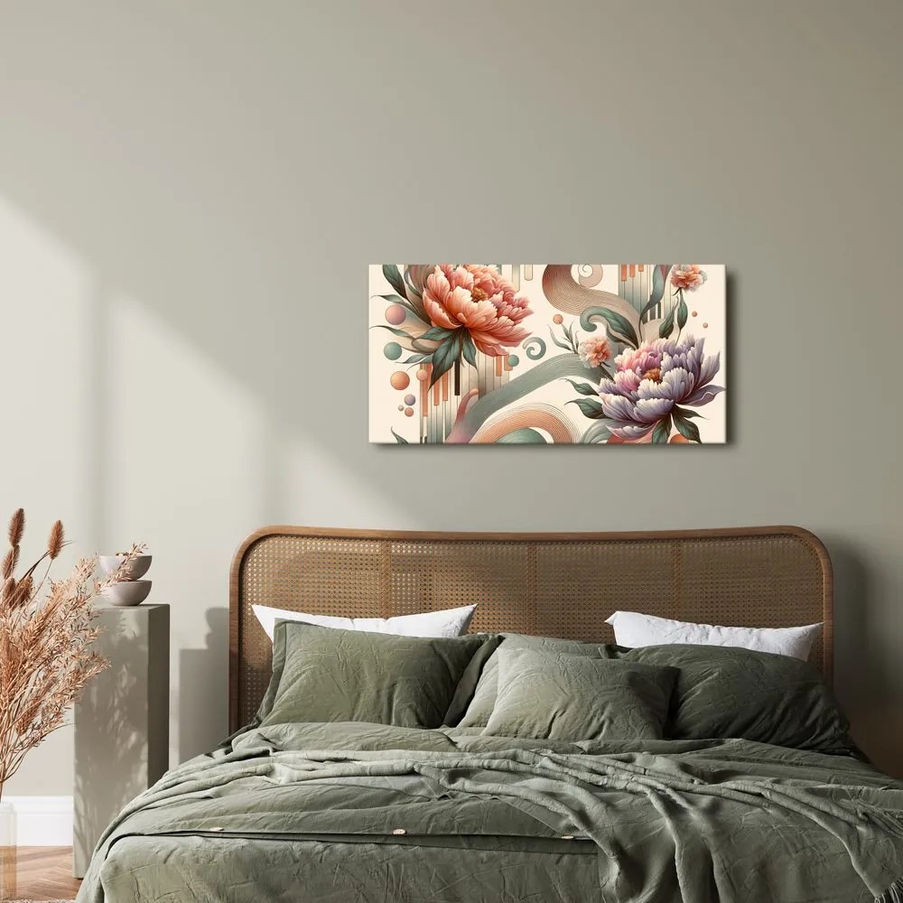Quadro su tela – Fiori rosa e viola