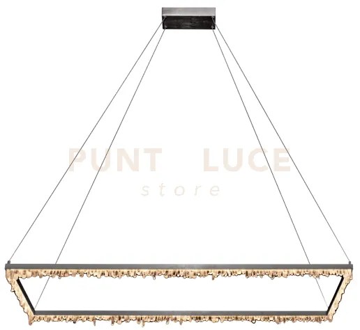 Lampada a sospensione rettangolare quartz halo, nichel satinato, le...
