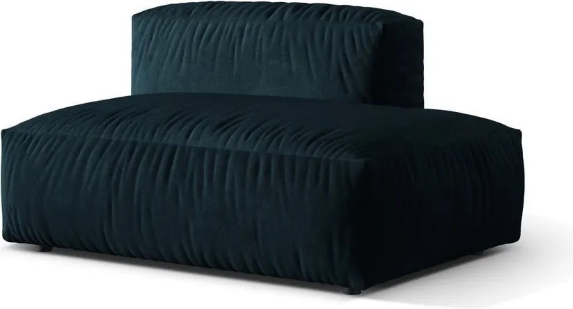 Parte divano componibile blu scuro (con penisola a destra) con rivestimento in velluto Martina – Micadoni