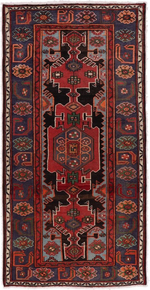 Hamedan Tappeto 130 x 260 (Iran) Annodato A Mano