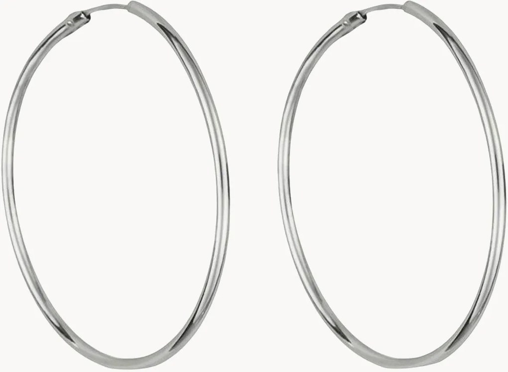 Orecchini a cerchio in oro bianco Lisses