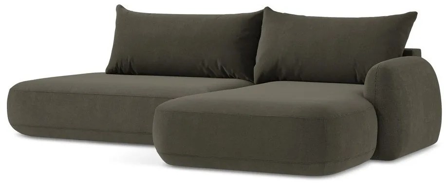 Divano angolare marrone allungabile (con penisola a destra/con chaise lounge) Hale – Makamii