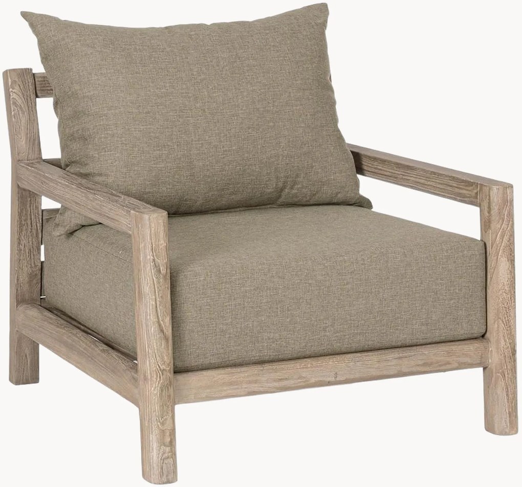 Sedia con braccioli da giardino in legno di teak Maynard