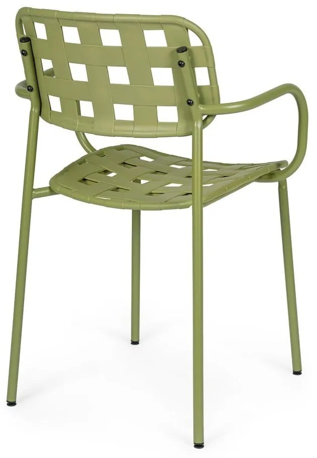 Sedie da esterno in set verdi in metallo 4 pz Clover – Bizzotto