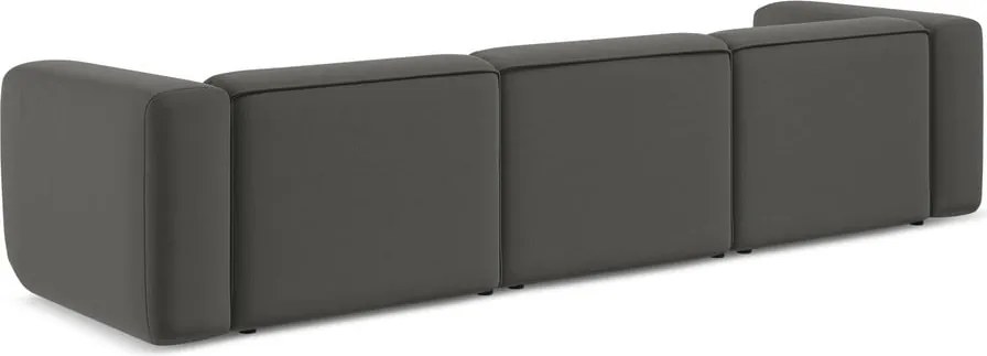 Divano grigio con rivestimento in velluto 319 cm Ekahi – Makamii