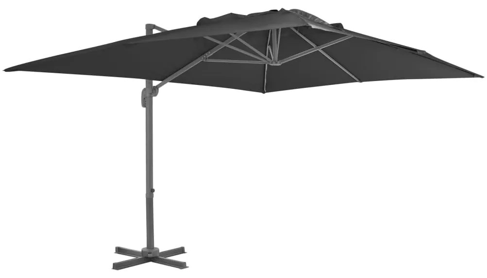 Ombrellone A Sbalzo Palo İn Alluminio 4x3 M Nero /