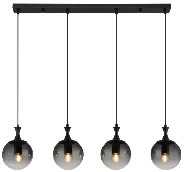 Globo 15885-4H - Lampadario a sospensione con filo DALTON 4xE27/10W/230V nero