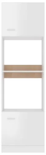Armadio per Microonde Bianco Lucido 60x57x207 cm in Truciolato
