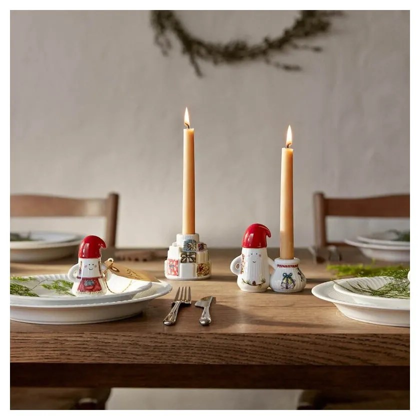Portacandela in ceramica a tema natalizio Hammershøi Christmas Father Elf – Kähler Design