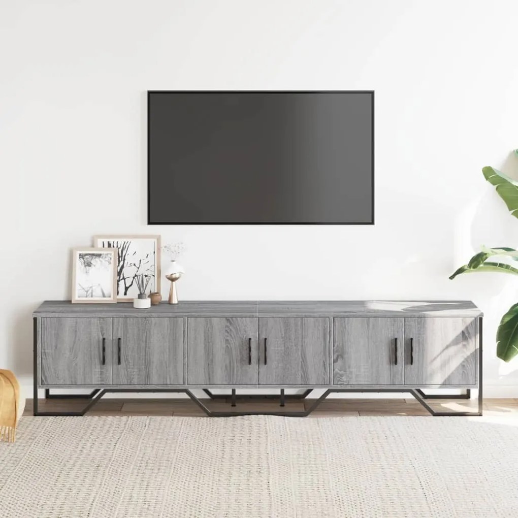 Mobile porta tv grigio sonoma 180x34x41cm in legno multistrato