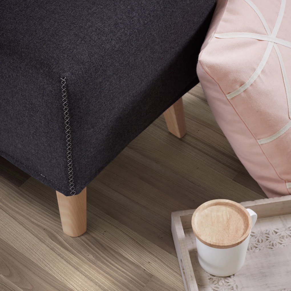 Kave Home - Panca Dyla nera in legno massello di faggio 111 cm