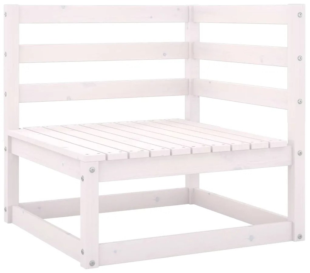 Set divani da giardino 13 pz bianco in legno massello di pino