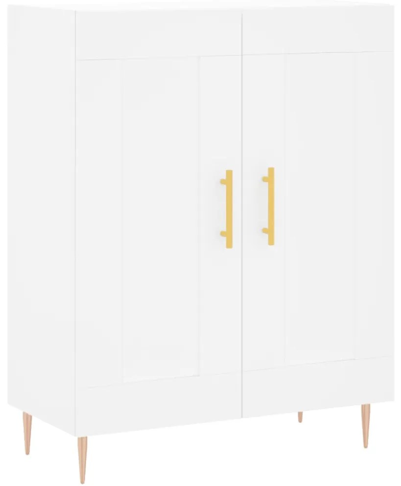 Credenza Bianca 69,5x34x180 cm in Legno Multistrato