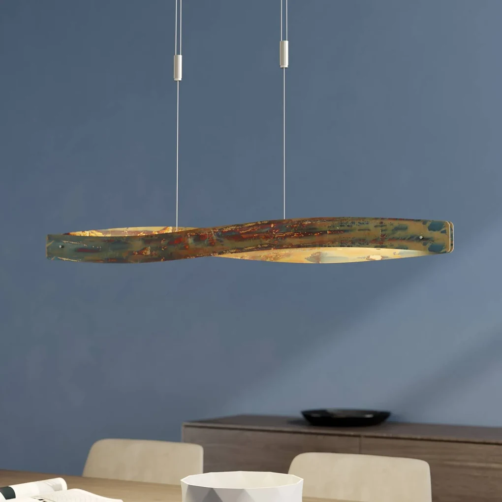 Quitani Lampada LED a sospensione Lian con superficie ossidata