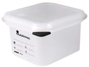 Porta pranzo Ermetico Masterpro Foodies polipropilene Quadrato 1 L 17,6 x 10,8 x 10 cm Bianco Trasparente