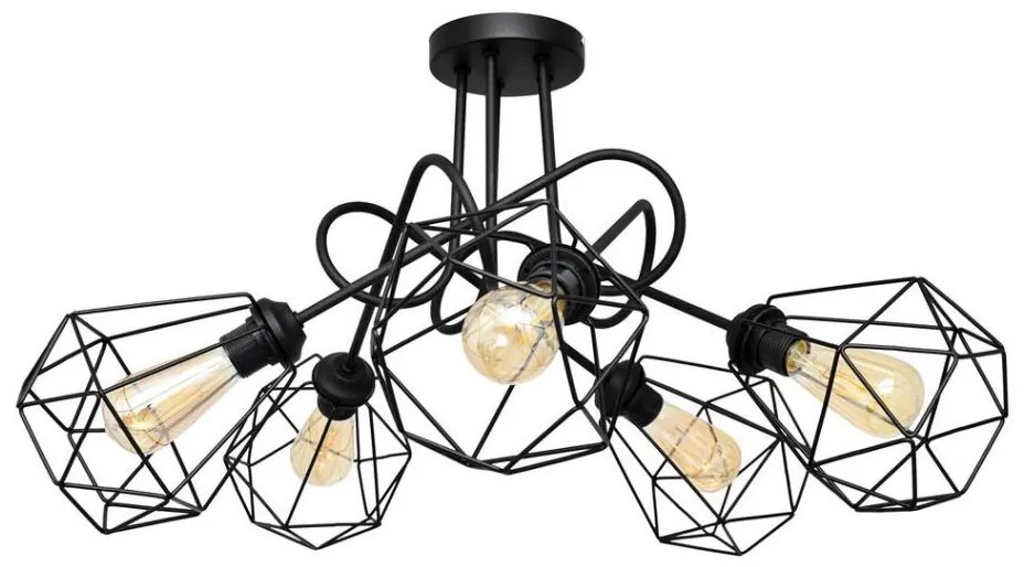 Lampadario da parete KARO 5xE27/15W/230V nero