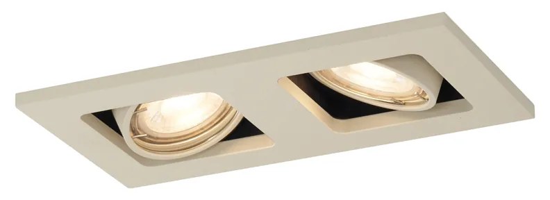 Set di 6 Faretto da incasso moderno beige GU10 50 mm girevole e orientabile 2 luci - Qure