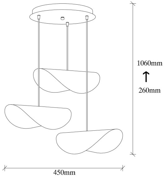 Lampadario su filo SIVANI 3xE27/100W/230V