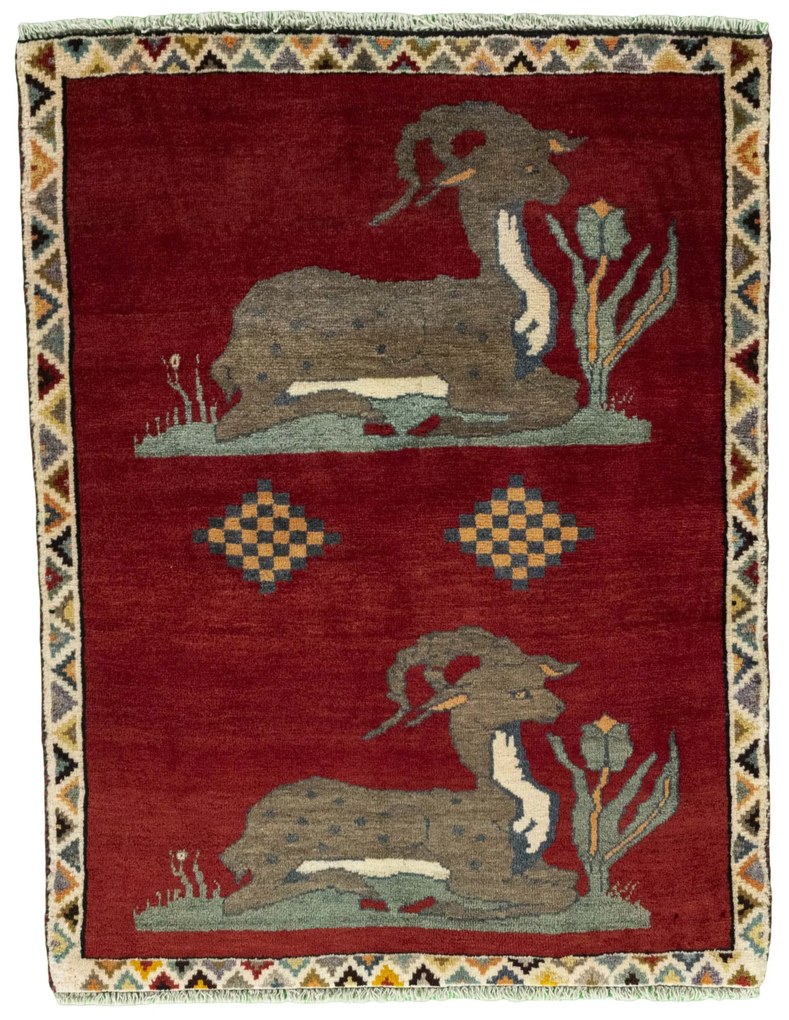 Gabbeh Tappeto persiano 130 x 100 Rosso (Iran) Annodato A Mano