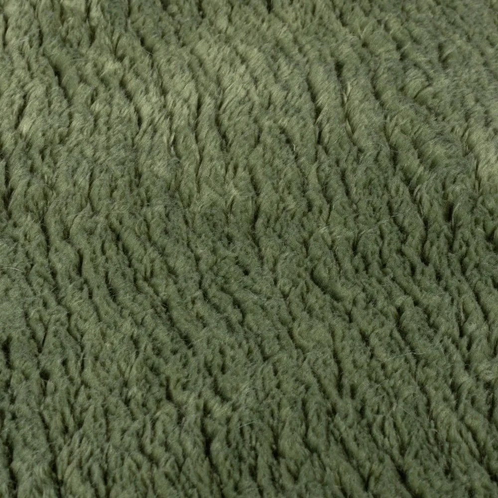 Tappeto in pelliccia sintetica verde scuro 200x290 cm Faroe Wool Look Fur - Flair Rugs