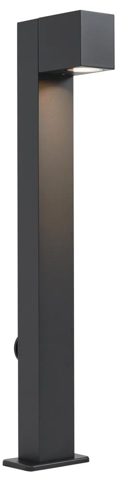 Lampada da terra moderna da esterno nera 65 cm con presa IP44 - Baleno
