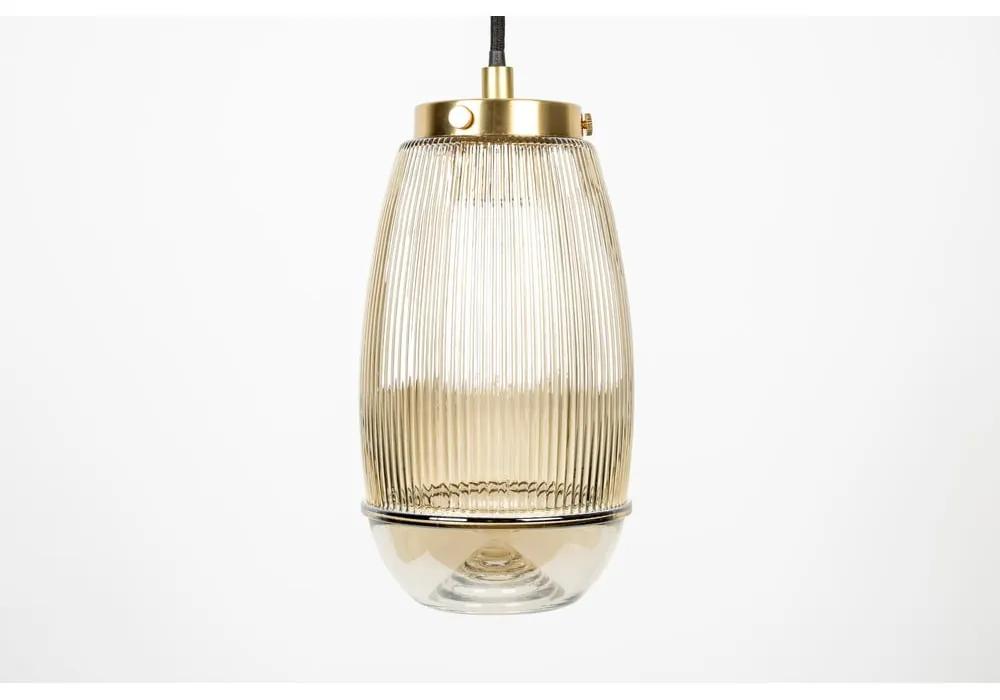 Lampada a sospensione color oro con paralume in vetro ø 12 cm Robin - White Label