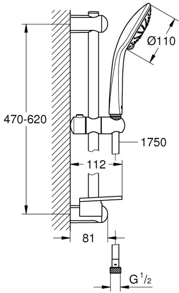 GROHE 27230001 - Set doccia EUPHORIA 110 Duo 600 mm cromo lucido