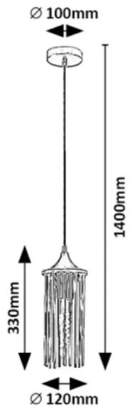 Rabalux 72151 - Lampadario a sospensione con filo ROXAS 1xE27/40W/230V