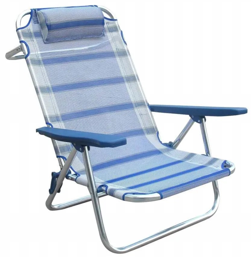 spiaggina mare prendisole in alluminio con braccioli cm 65 x 67 x 83 h